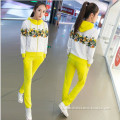 New women's fashion Korean fashion long-sleeved printed hooded sports suit two-piece coat and pants